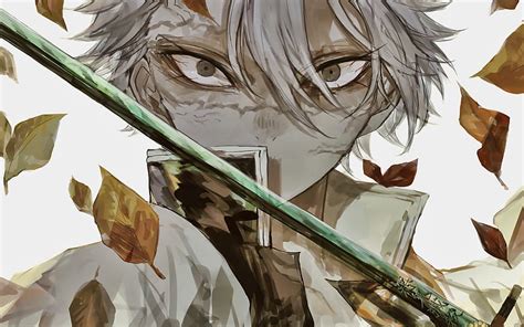 Tomioka Giyuu With Sword Waves Demon Hunter Kimetsu No Yaiba Manga