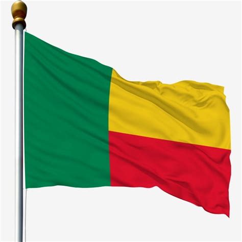 Bénin Drapeau National Agitant Le Drapeau Drapeau Mât Drapeau Mât