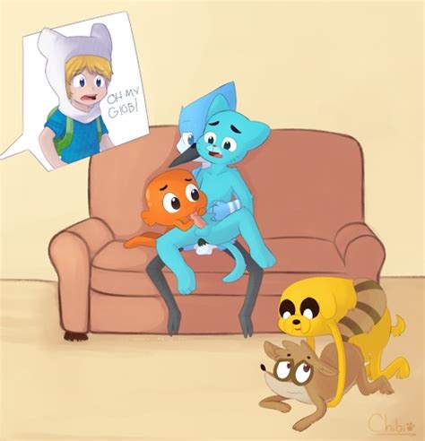 Rule Adventure Time Chibitracy Crossover Darwin Watterson Finn The Human Gumball Watterson