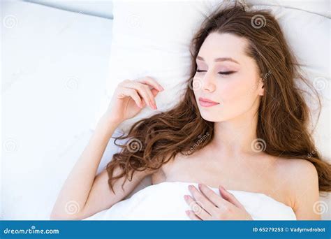 Sensual Attractive Young Woman Sleeping In Bed Stock Image Image Of
