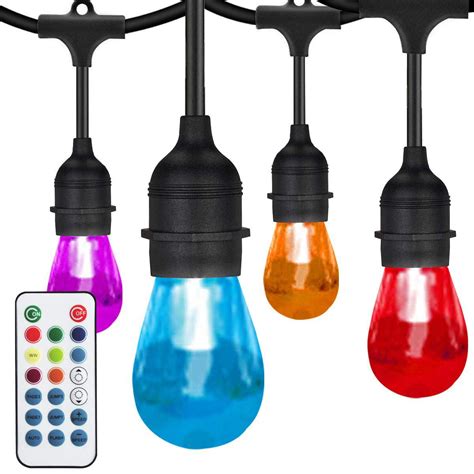 Outdoor String Lights Color Changing With Wireless Remote 42ft Patio