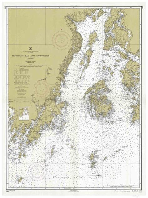 Penobscot Bay And Approaches 1958 Maine Nautical Map Camden Rockport