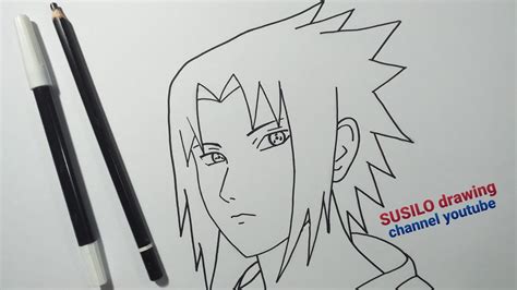 Cara Mudah Menggambar Anime Sasuke Uchiha Untuk Pemula Menggambar