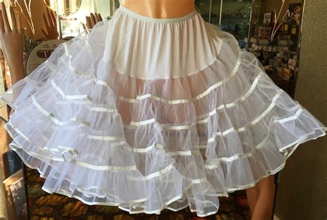 White Nylon Tulle Petticoat Burlesque Sissy Reenactment Etsy