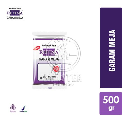 Jual Garam Meja Murni Refina Refined Salt 500 Gr Shopee Indonesia
