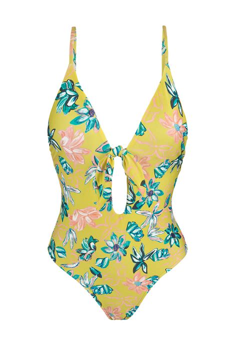 Gelb geblümter Brasil Badeanzug Florescer Hype No Bikini BRASIL Shop