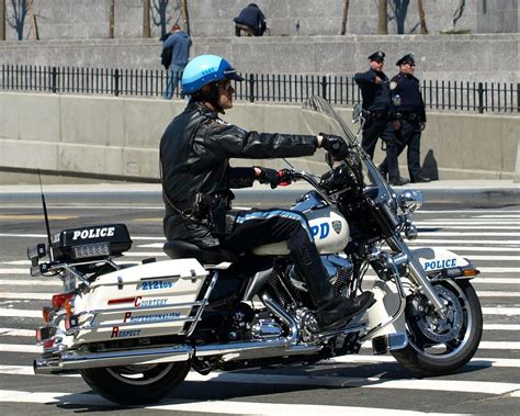 Nypd Harley Davidson Motorbike Police Officer Bronx New York City