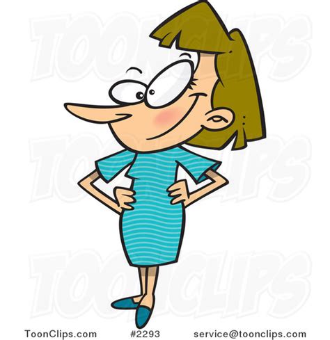 Cartoon Lady Showing Off Her New Dress 2293 By Ron Leishman