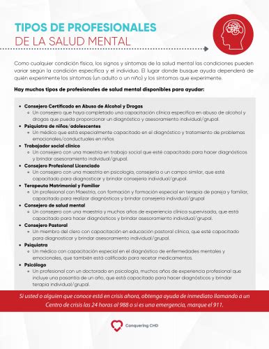 Tipos De Profesionales De La Salud Mental Conquering CHD