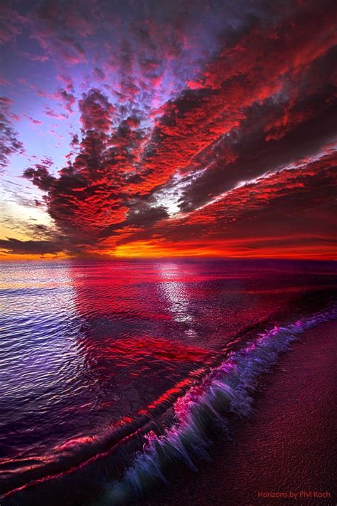 Amazing Sunset Over Lake Michigan Fotografia De