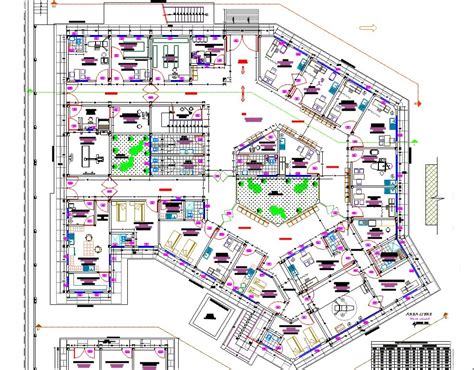 Hospital Building General Planimetry Layout Cad Drawing Details Dwg
