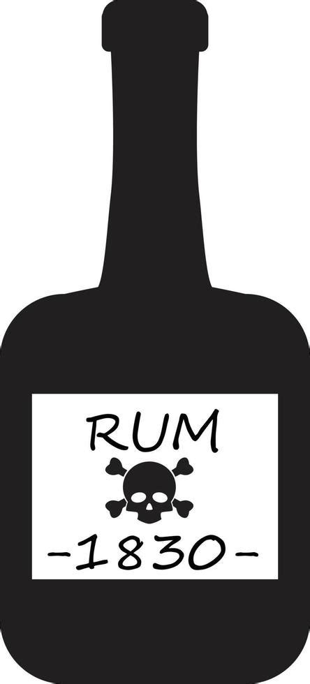 Pirate Rum Bottle On White Background Rum Bottles Sign Flat Style