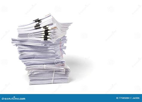Stack Of Business Papers Isolated On White Background Stock Photo