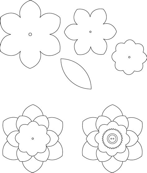 Cut out the shape and use it for coloring, crafts, stencils, and more. Flower Template 1 | Fiori di stoffa, Modello di fiore, Fiori di feltro