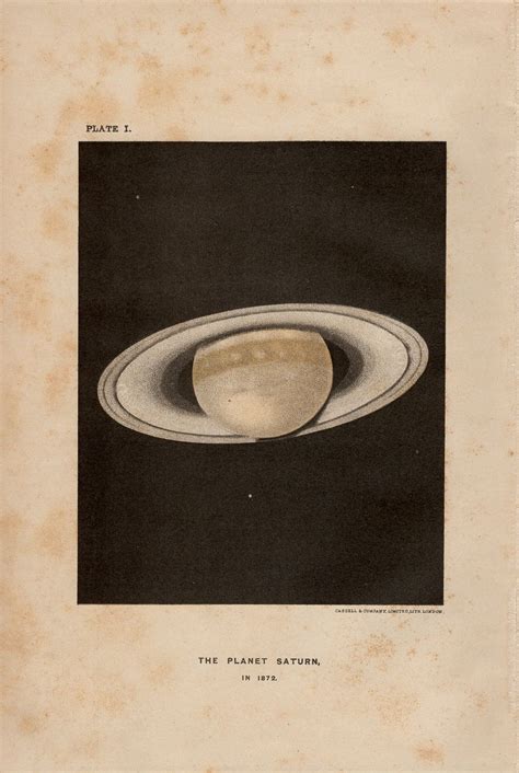 1900 Saturn Planet Astronomy Print Original Celestial Print Antique
