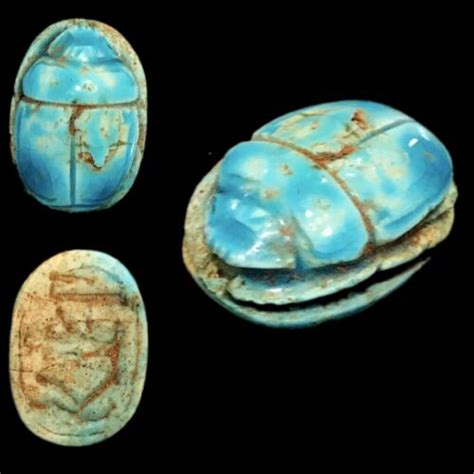 Beautiful Ancient Egyptian Glazed Scarab 300 Bc 1 Antique Price Guide Details Page