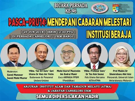 Kebudayaan melayu (bidang ekonomi) x pekerjaan x pengurusan harta tajuk 10: Siri Bicara Persada siri ke-46 bertajuk "PASCA-PRU14 ...