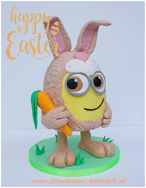 Easter Bunny Minion Decorated Cake By Planet Cakes Cakesdecor