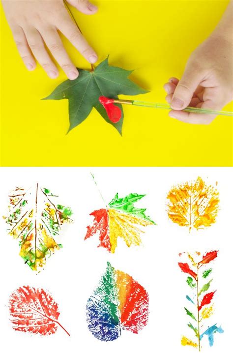 Leaf Painting Autumn Leaves Craft Leaf Crafts Crafts