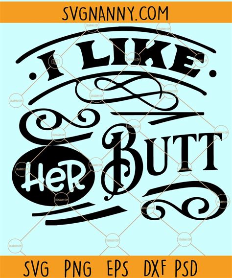 I Like Her Butt Svg I Like His Beard Svg Couples Svg Couples Matching Shirt Svg Newly Wed