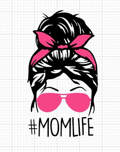 Messy Hair Bun Svg Mom Life Svg Camping Svg Cutting Files Etsy