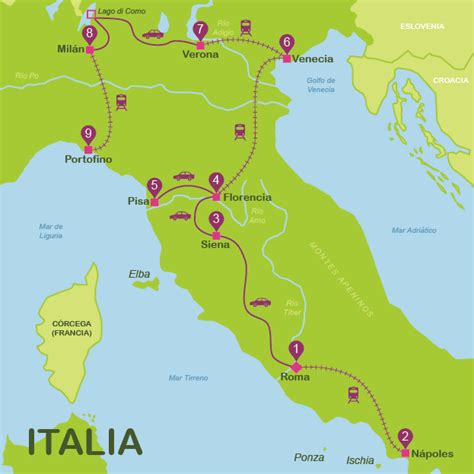 Mapas Turísticos De Italia Plano De Italia