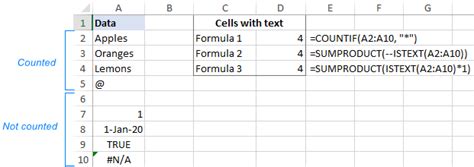 Excel Formulas To Count Cells With Text Any Specific Or Filtered Cells