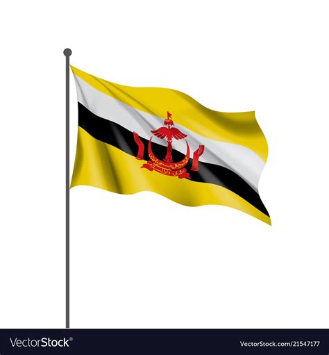 Brunei Flag On A White Royalty Free Vector Image
