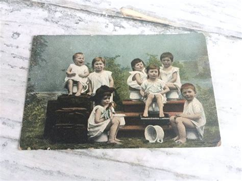 Babies And Children On Potties Vintage Potty Training Etsy Postcard