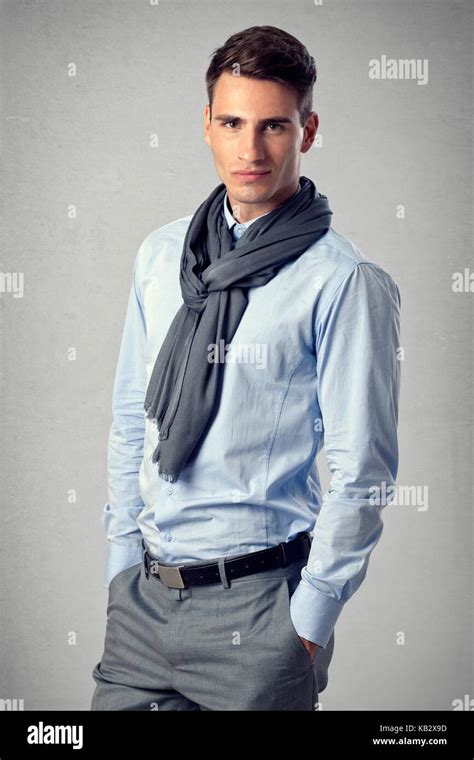Elegant Young Handsome Man Studio Fashion Portrait Stock Photo Alamy