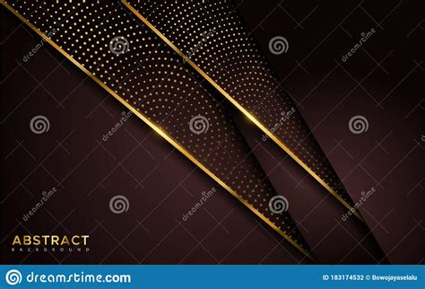 Luxury Dark Abstract Background With Golden Lines Stock Vector