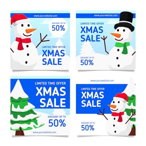 Premium Vector Pack Of Christmas Sale Poster