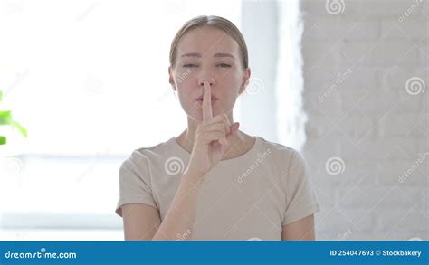 Woman Asking For Silence With Fingers On Lips Quiet Please Stock Video