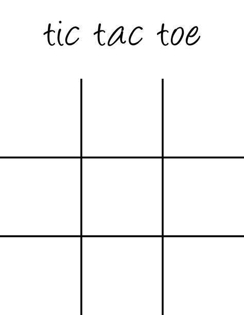 Printable Tic Tac Toe Paper Get What You Need For Free