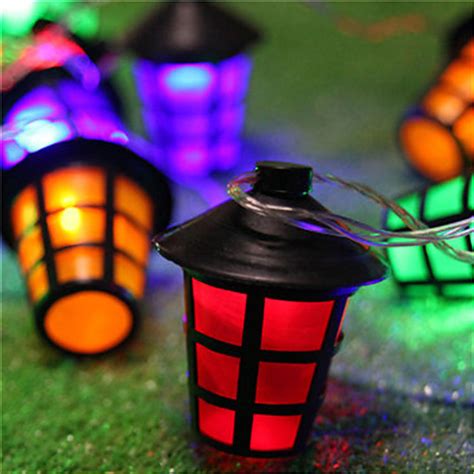 20 Led Coloured Party Lantern Garden Xmas Lights Festive Outdoor String