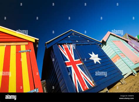 Colourful Beach Huts At Brighton Beach In Melbourne Victoria