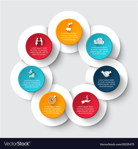 Circle Infographic With 7 Options Or Parts Vector Image