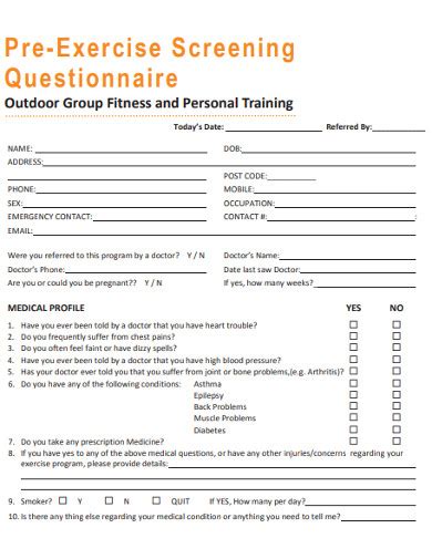 Fitness Program Questionnaire Blog Dandk