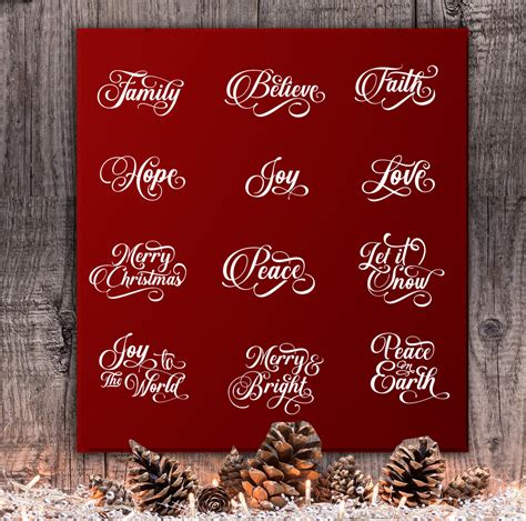 Christmas Word Art Collection Svg Cutting File Blackcatssvg