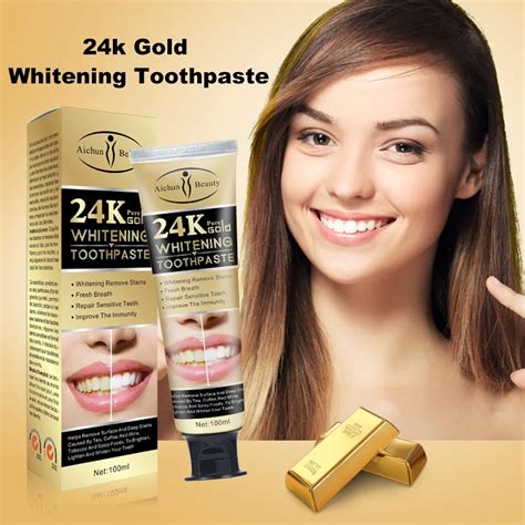 Aichun 24k Gold Whitening Toothpaste Remove Stains Fresh Breath