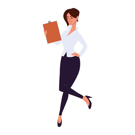 Woman With Clipboard 4097584 Vector Art At Vecteezy