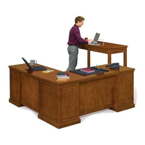 Statesman Executive L Desk And Standing Height Desk Set In 2022 Desk