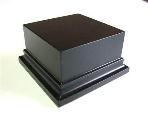 Wooden Base Stand Square 8x8 Black Woodenbases For Modeling Wood