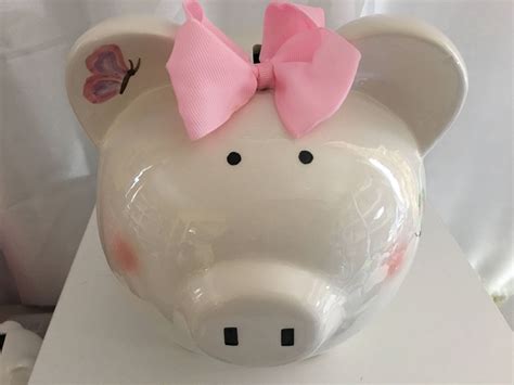 Personalized Large Butterfly Piggy Bank Baby Girls 1st Etsy