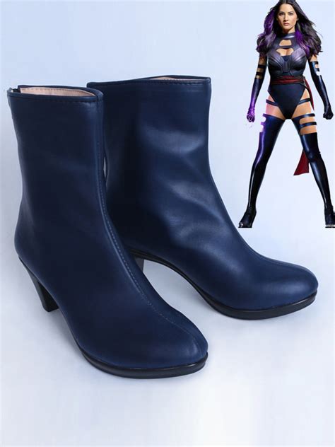 X Men Apocalypse Psylocke Girls Navy Blue Cosplay Boots Ss084 49