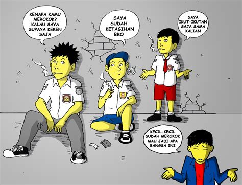 Karikatur Anak Smp Kartun Lucu Bermain Sedang Laki Sma Kekinian Thegorbalsla Kebersihan Kualitas