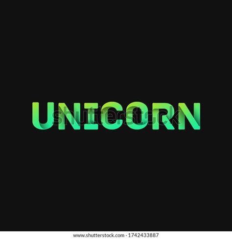 Folded Paper Word Unicorn Dark Background Stock Vector Royalty Free