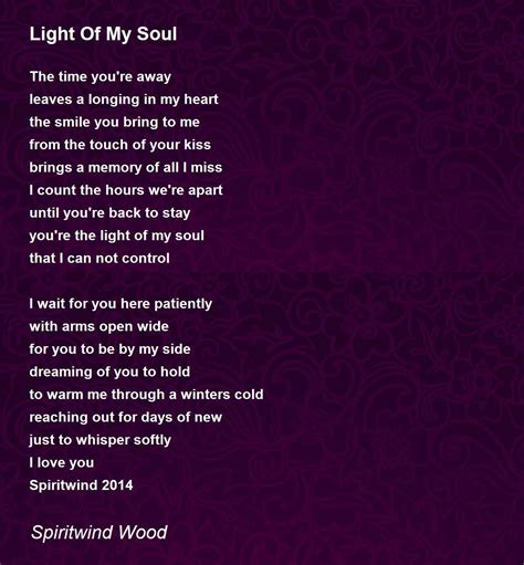 Light Of My Soul Poem By Spiritwind Wood Poem Hunter
