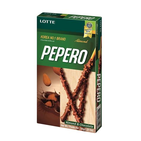 Lotte Almond Chocolate Pepero Stick 32g Biscuits Chips Food