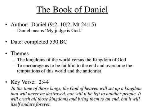 Ppt The Book Of Daniel Powerpoint Presentation Free Download Id